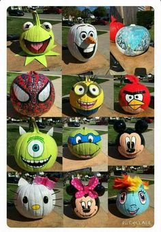 some kind of pumpkins with faces painted on them and the words 25 best painted pumpkins ideas on pinterest