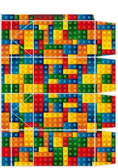 the pattern is made up of different colored lego blocks, and it looks like they have been