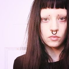 Trina Echidna, Baby Bangs, Goth Hair, Punk Hair, Goth Beauty, Emo Scene, I Love Girls, Hairstyles Haircuts, Girl Face