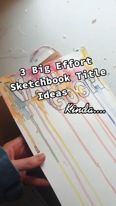 someone holding up a piece of paper with the words, 3 big effort sketchbook turtle ideas