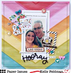 a scrapbook page with an image of a man and woman