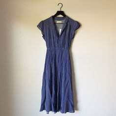 Perfect Condition, New With Tags. Dress Has A Split In The Front With A Blue Liner Underneath. Indigo V-neck Summer Dress, Blue Cotton Dresses By Urban Outfitters, Washed Blue Fitted Dress With Short Sleeves, Blue Cotton Dress From Urban Outfitters, Fitted Washed Blue Dress With Short Sleeves, Fitted Washed Blue Short Sleeve Dress, Casual Indigo Maxi Dress For Summer, Urban Outfitters Blue Cotton Dress, Indigo V-neck Maxi Dress For Spring