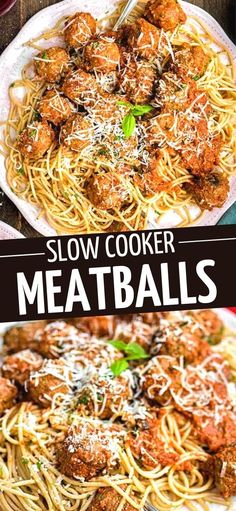 two plates filled with meatballs and pasta