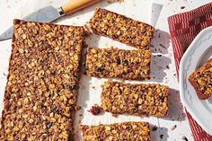 some granola bars are sitting on a table