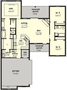 the floor plan for a two story house