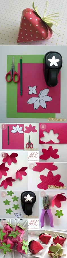 paper flowers and scissors are being used to make the flower decorations for this craft project