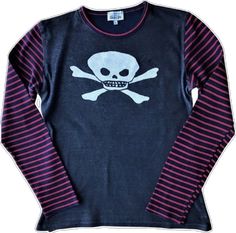 Skull Top, Swaggy Outfits, Dream Clothes, F 1, Looks Vintage, Navy Stripes, Cotton Sweater, Look Cool, Vivienne Westwood