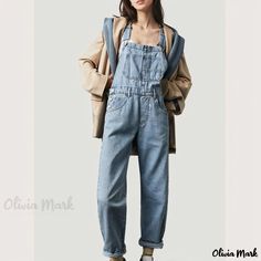 Olivia Mark - Denim Overall Trousers Alaska Cruise Attire, Birkenstock Clogs Outfit Fall, Gardening Outfits, Denim Overalls Outfit, Long Jumpsuit Casual, Birkenstock Clogs Outfit, Clogs Outfit Fall, Outfits For Curvy Women, Cruise Attire