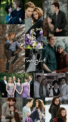 the twilight saga collage is shown in several different pictures