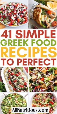 Want to spice up your meal plan? There are so many delicious and healthy foods in Greek cuisine. Take a culinary journey to Greece with these easy recipes - perfect for weeknight dinners that are bursting with flavor. Healthy Greek Recipes, Greek Recipes Easy, Greek Menu, Mediterranean Recipes Healthy, Greek Recipes Authentic, Greek Foods, Greek Dinners, Traditional Dishes