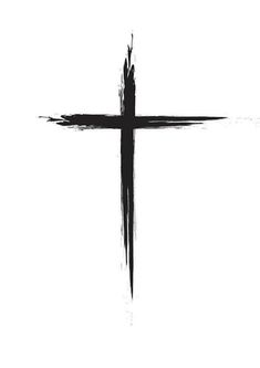 the cross is painted in black and white