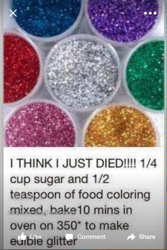 a facebook post with glitter on it and the caption that says, i think just died