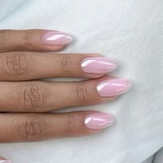 Base Pink Nails, Glassy Pink Nails, Baby Pink Glazed Nails, Pink Jelly Glaze Nails, Glaze Nails Pink, Light Pink Glazed Nails, How To Get Rid Of Hang Nails, Pink Nude Chrome Nails, Summer Glazed Nails