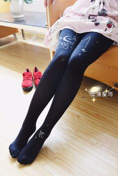 High Quality Galaxy Stars and Moon Lolita Stockings Leggings · KoKo Fashion · Online Store Powered by Storenvy Moon And Star Leggings, Pinterest Pretty, Cute Tights, Lolita Outfits, Future Clothes, Fashion Bottoms, Fashion Tights, Pretty Lingerie, Pants And Leggings