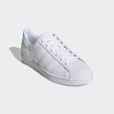 Women's Superstar All White Shoes | adidas US All White Shoes, Adidas White Sneakers, Minimalist Clothing, Superstar Shoes, Adidas Shoes Superstar, Superstars Shoes, Adidas White, All About Shoes, Shoes Adidas