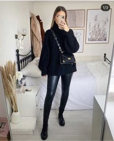 Outfits Leggins, Look Legging, Winter Fashion Outfits Casual, Chique Outfits, Cold Outfits, Mode Casual, Looks Black, Causual Outfits, Fashion Weeks