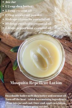 DIY mosuwito repellent lotion Homemade Natural Beauty Products, Bug Repellent Candles Diy, Natural Diy Skin Care, Diy Lavender Oil, Diy Insect Repellent, Bug Repellent Lotion, Diy Balm, Salves And Balms, Mosquito Repellent Lotion