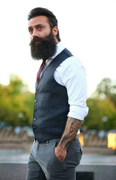 Outfit Boda, Bad Beards, Beard Suit, Big Beard, Beard Fashion, Bald With Beard, Men Beard