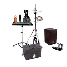 a photo studio set up with equipment and accessories on a white background for an advertisement