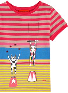 print & pattern: KIDS DESIGN - sonia rykiel Circus Cat, Circus Tricks, Circus Outfits, Embroidered Jean Jacket, Fancy Print, Print Design Pattern, Kids Couture, Graphic Inspiration, Pink Trim