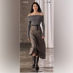 New With Tags , Size S. Midi Skirt With A Mid Waist Made Of A Wool Blend. A-Line Silhouette. Side Hidden In-Seam Zip Closure. Made Of 98% Wool. Perfect For Fall. Taupe Grey / Gray | Ref. 2104/425 High Quality Bohemian Style Skirts, Bias Skirt, Lace Midi Skirt, Taupe Grey, Sequin Outfit, Zara Skirts, Midi Length Skirts, Slip Skirt, Office Attire