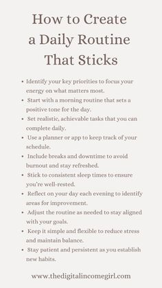 Developing A Routine, How To Build A Daily Routine, How To Be Consistent In Life, Creating Routines Daily Schedules, Daily Routine Examples, How To Create A Daily Routine, How To Set A Routine, Build A Routine, How To Start A Routine