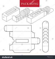 paper packaging box template with cutout and gluer