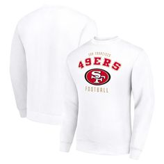 Don't settle for check downs and go deep by adding this Team Logo Pullover Sweatshirt to your San Francisco 49ers collection. The striking graphics and high-quality material will quickly make this top a wardrobe favorite. This piece was designed by Starter to keep you cozy in moderate temperatures so chilly weather doesn't catch you with a blindside hit. Whether headed to the tailgate or out and about, you'll always look your best rocking this San Francisco 49ers team swag. 49ers Gift Ideas, 49ers Team, 49ers Sweatshirt, San Francisco 49ers Football, Sublimation Ideas Projects Inspiration, 49ers Football, Sublimation Ideas, Nfl San Francisco, Nfl Gear