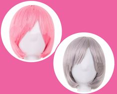 Neon Pastel Wig, Pink and Grey Available, Cute Accessories for Bachelorette Party! Short to Medium-length, 12'' long Includes adjustable netting for the perfect-fit FAST SHIPPING - Ship within 1 business day and Free shipping on orders over $35 Wig Bachelorette Party, Wig Bachelorette, Bachelorette Party Wigs, Pastel Wig, Neon Pastel, Baby Milestone Blanket, Pink Wig, Mylar Balloons, Bachelorette Party Favors