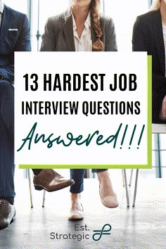 three people sitting in chairs with the words 13 hardest job interview questions answered