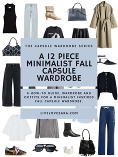 A 12 Piece Minimalist Fall Capsule Wardrobe - livelovesara Travel Capsule Wardrobe Fall, 10 Piece Capsule Wardrobe, Black Capsule Wardrobe, Fall Outfit Ideas For Women, Apple Shape Outfits, Packing Wardrobe, Wardrobe Organization, Secret Wardrobe, Skirts Ideas