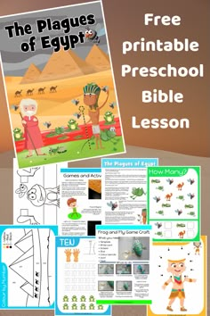 the plagues of egypt printable preschool bible lesson with pictures and text on it