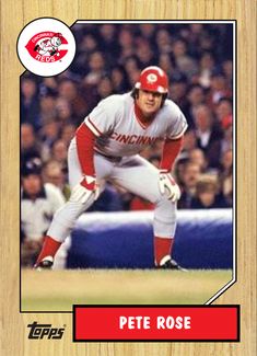 a baseball card with a photo of pete rose on it