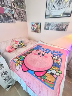 Kirby blanket, kirby, kirby room, ghibli room, ghibli, room, room ideas, cute room, pink room, kirby stuff, kpop, kpop room, room asthetic, asthetic room, cute room, kawii room, kawii Kirby Bedroom Decor, Kirby Bedroom Ideas, Kirby Themed Room, Kirby Room Ideas, Kirby Decorations, Kirby Room Decor, Cute Room Pink, Kirby Furniture, Kirby Decor