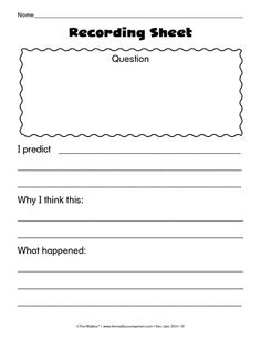 a printable worksheet for recording sheet