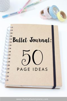 50 Page Ideas for Bullet Journals | www.hannahemilylane.com Bujo Goals Page, Bujo Goals, Bullet Journal Calendrier, Minimalist Bullet Journal, Bullet Journel, To Do Planner, Bullet Journal Hacks, Bullet Planner, Dot Journals