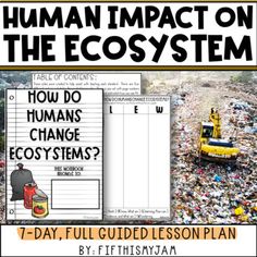 a poster with the words human impact on the ecosytem