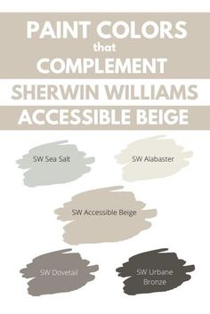 paint colors that complement sherylin williams's accessible begge and sw sea salt