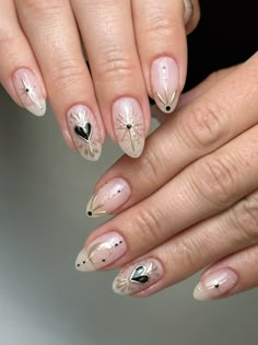 Handpainted nails, tap the link to see more on my insta🖤 Artistic Nails Design, Nail Painting Ideas, Nude Nails Design, Mama Nails, Chrome Nail Designs, Artistic Nails, Accepting New Clients, Chrome Nails Designs, Nail Jewels