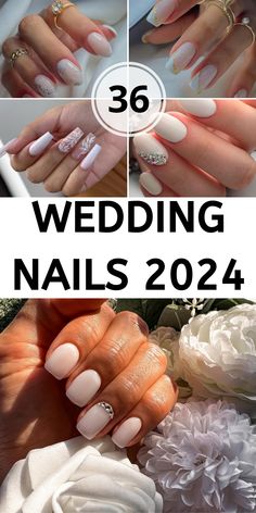 36 Wedding Nails 2024: Trending Bridal Designs to Inspire Your Big Day - divagaze.com Wedding Nails Round Shape, Wedding Nails For Bride Natural Short, Wedding Nail Art Design Bridesmaid, Wedding Finger Nails, Bridal Ombre Nails, Ombre Wedding Nails Brides, Wedding Nails For Bride 2024, Wedding Gel Nails Brides, Wedding Nails For Bride Bridal Simple