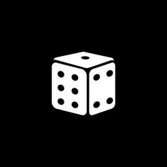 two white dices on a black background