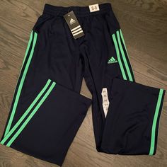 Excellent Condition Adidas Navy Blue Sweatpants With Green Stripes. Green Sportswear Bottoms With Three Stripes, Blue Sportswear Pants With Three Stripes, Sportswear Blue Pants With Three Stripes, Blue Three-stripes Sportswear Pants, Blue Three-stripe Sportswear Pants, Blue Full-length Sportswear Sweatpants, Blue Full-length Sweatpants For Sportswear, Blue Full Length Sportswear Sweatpants, Blue Adidas Sportswear Sweatpants