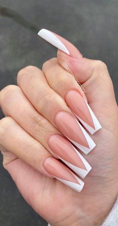 French Tip Nail Designs, French Tip Acrylic Nails, Her Nails, French Acrylic Nails, Long Acrylic Nails Coffin, Nails French, Acrylic Nails Coffin Short, Pink Acrylic Nails, Square Acrylic Nails