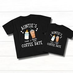 HOLIDAY DEADLINE: December 9th is the deadline for guaranteed delivery by December 25th Get an EXTRA 10% OFF by signing up for the Like My Dad family:  https://bit.ly/NewClubMember For other matching outfits, check out the other listings in my shop.   Thanks for visiting my shop! This matching personalized mom and baby shirt combination is perfect for the new moms who love coffee. The fine baby bodysuit is durable and soft. The fabric is 100% cotton for solid colors.  There are seams along the s Baby Niece Gifts, Aunt And Niece Shirts, Aunt Niece, Baby Niece, New Aunt, Niece Gifts, Christian Shirts Designs, Aunt Shirts, Aunt Gifts