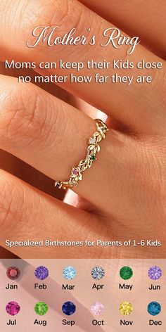 💖 The Perfect Gift for MAMA 💪 Let MAMA how much she is loved ❤️🎁 Personalize 1-6 Kids' Birthstones👇 Kids Close, Mother Rings, April 26, Birthstone Ring, The Beauty Of Nature, Stylish Nails, Beautiful Things, Attention To Detail, Nature Inspired