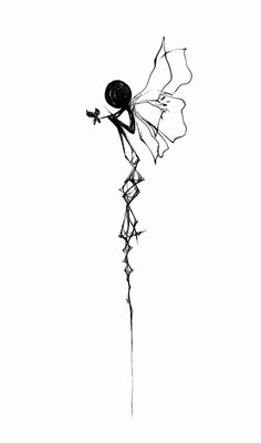 a black and white drawing of a flower on a stick with the word love written in it