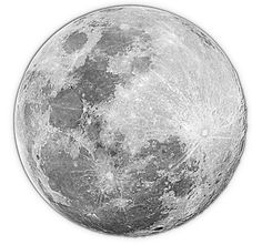 the full moon is shown in black and white, as well as an image of it's surface