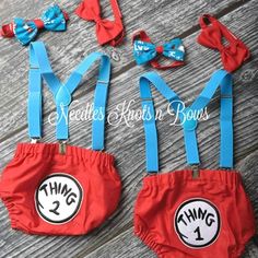 dr seuss and the cat in the hat outfit for baby boys with matching headbands