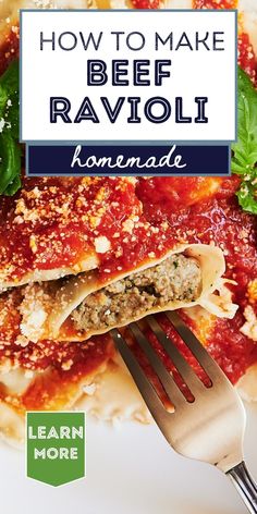 how to make beef ravioli with homemade marinara sauce and parmesan cheese