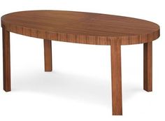 an oval wooden table with four legs